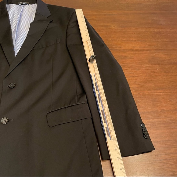 Tommy Hilfiger Mens Two Button Blazer Blue Lined Notch 41R FLAW Stain - Picture 8 of 13